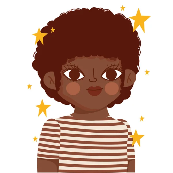 Mignonne afro américaine fille — Image vectorielle
