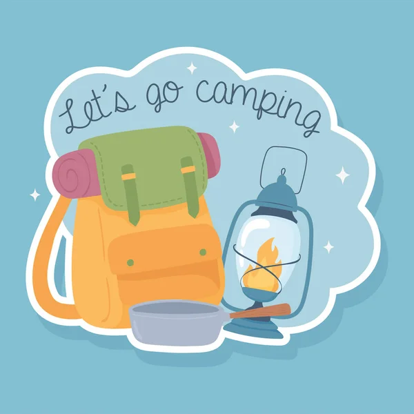 Lest go camping — Stock Vector