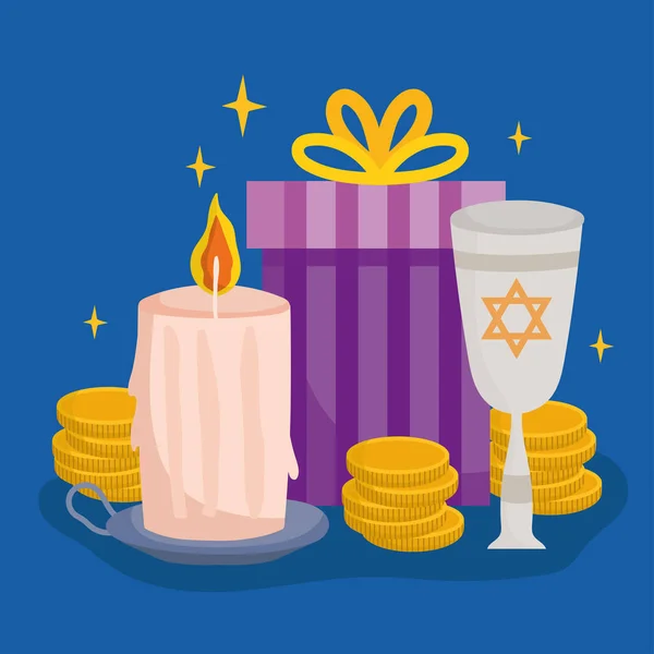Hanukkah εβραϊκή παραδοσιακή — Διανυσματικό Αρχείο