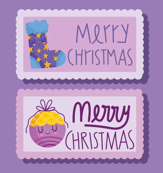 Tarjetas de navidad feliz — Vector de stock