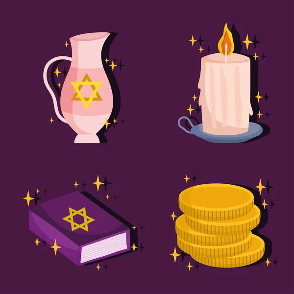 Набір єврейських іконок — стоковий вектор