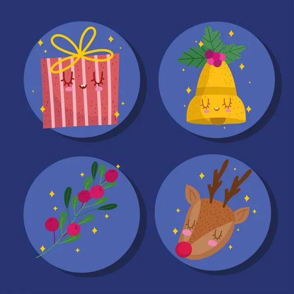 Christmas decoration icons — Stock Vector