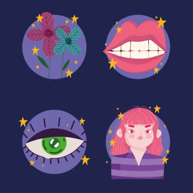 kız ağzı ve göz.