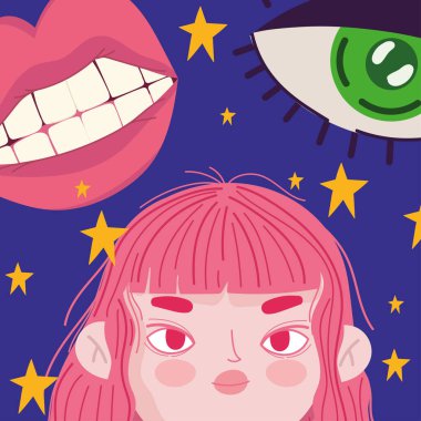 kız dudakları ve göz