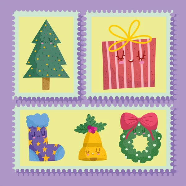 Weihnachtsbriefmarke — Stockvektor