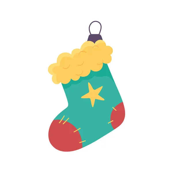 Christmas stocking decoration — Stock Vector