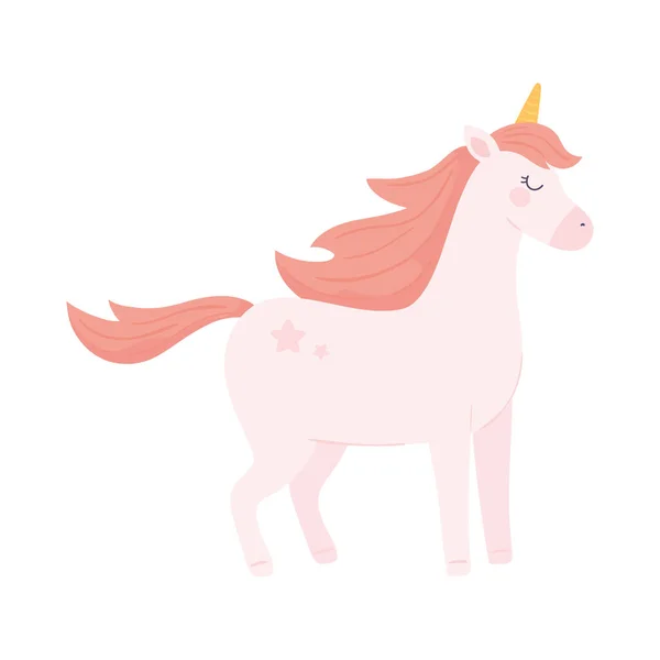 Unicorn pink hewan - Stok Vektor