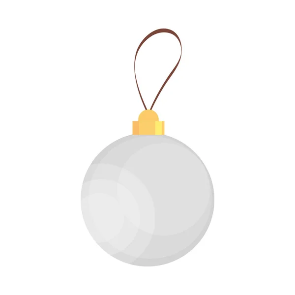 Bola blanca de Navidad — Vector de stock
