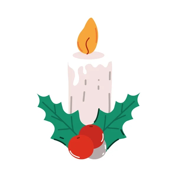 Christmas candle decoration — Stock Vector