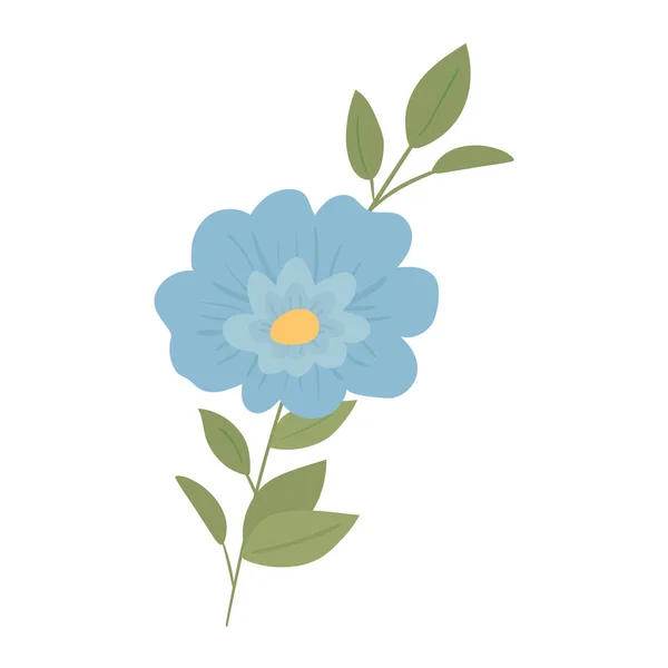 Blaue Blüten und Blätter — Stockvektor