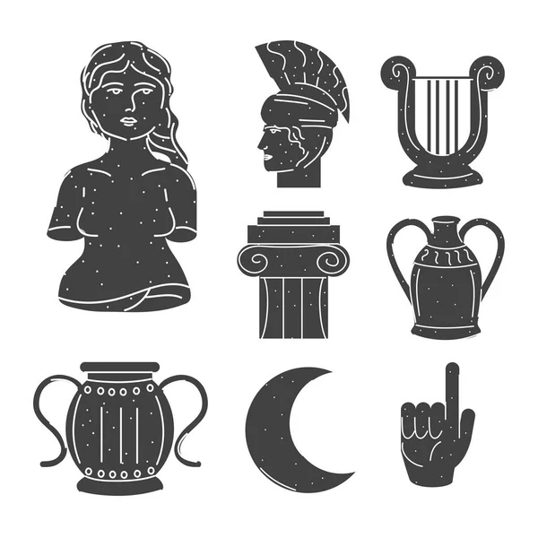 Icônes sculpture grecque — Image vectorielle