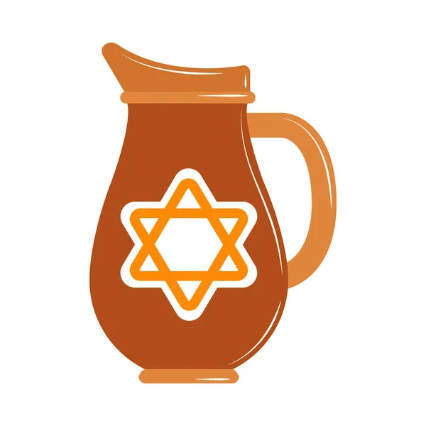 Jewish jar with star — Stock Vector