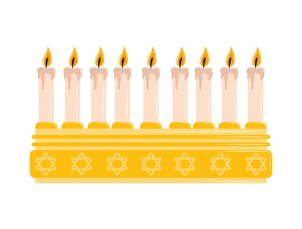 Luces menorah hanukkah — Vector de stock