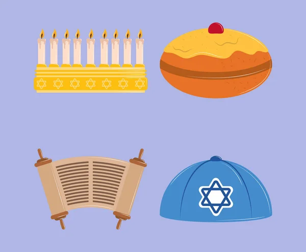 Perayaan keagamaan hanukkah - Stok Vektor