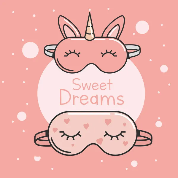 Süße Träume Schlafmasken — Stockvektor