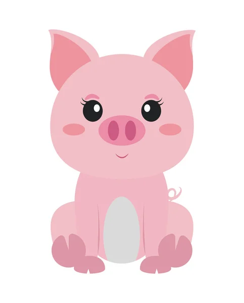 Mignon dessin animé de porc — Image vectorielle