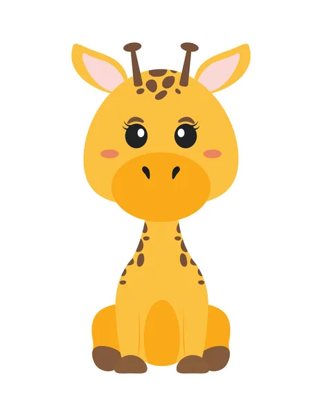 Mignon girafe dessin animé — Image vectorielle