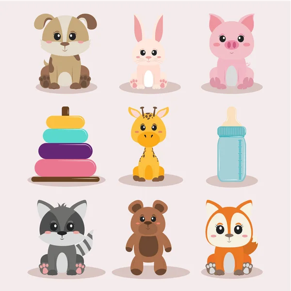 Pequenos animais desenhos animados —  Vetores de Stock