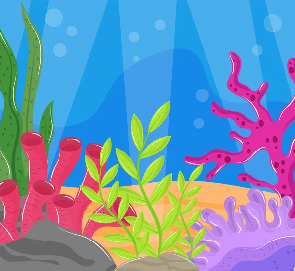 Plantas subaquáticas mundiais — Vetor de Stock