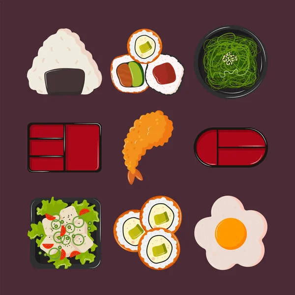 Japanese menu icons — Stock Vector