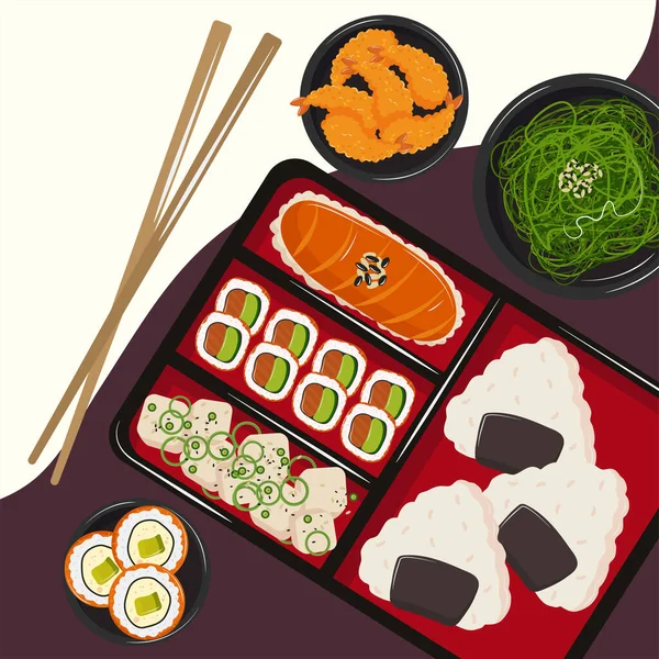 Japansk typisk lunchlåda — Stock vektor
