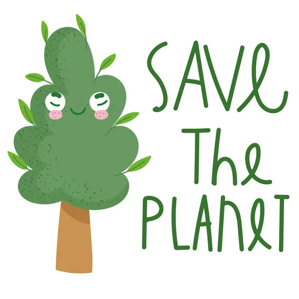 Salvar a árvore do planeta —  Vetores de Stock