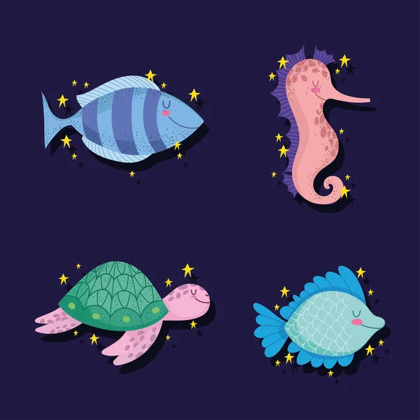 Sea marine animals — Stock Vector