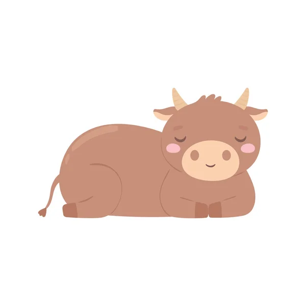 Buey lindo dibujos animados — Vector de stock