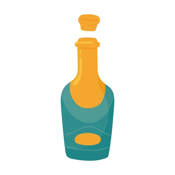 Botella de champán abierta — Vector de stock