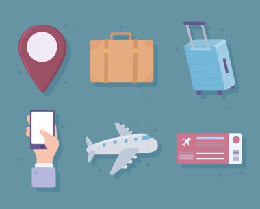 seyahat simgeleri ayarlandı