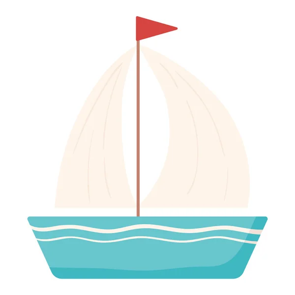 Zeilboot cartoon icoon — Stockvector