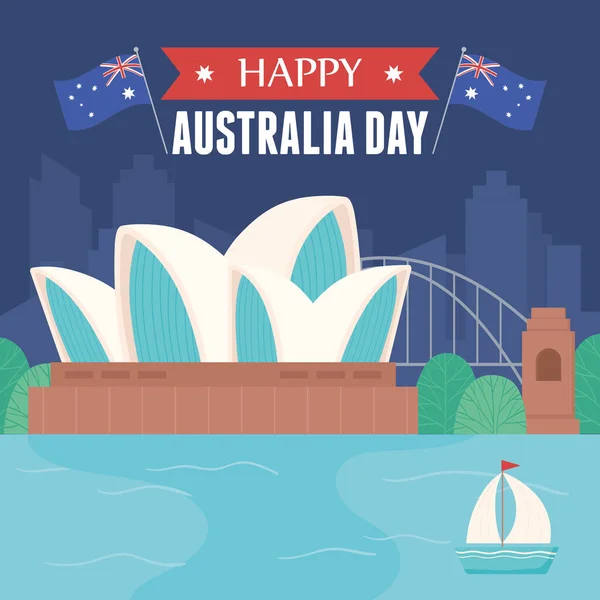 Heureuse affiche australie jour — Image vectorielle