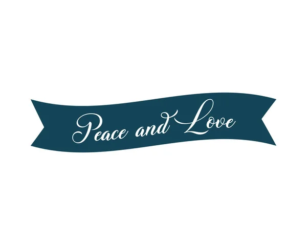 Paz y amor cinta — Vector de stock