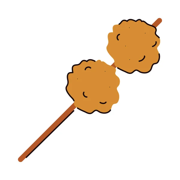 Fried food in stick — Stock Vector