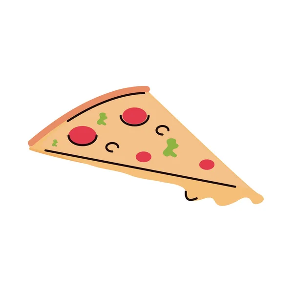 Skiva pizza snabbmat — Stock vektor