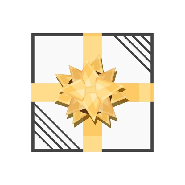 Подарок с золотым луком — стоковый вектор