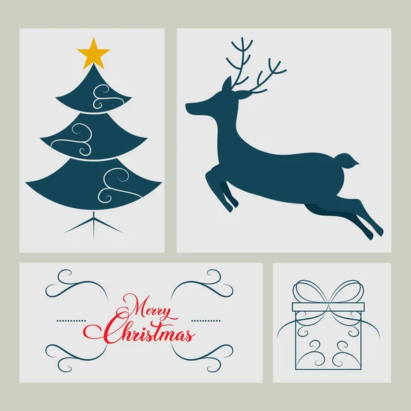 Set of merry christmas — Stock Vector