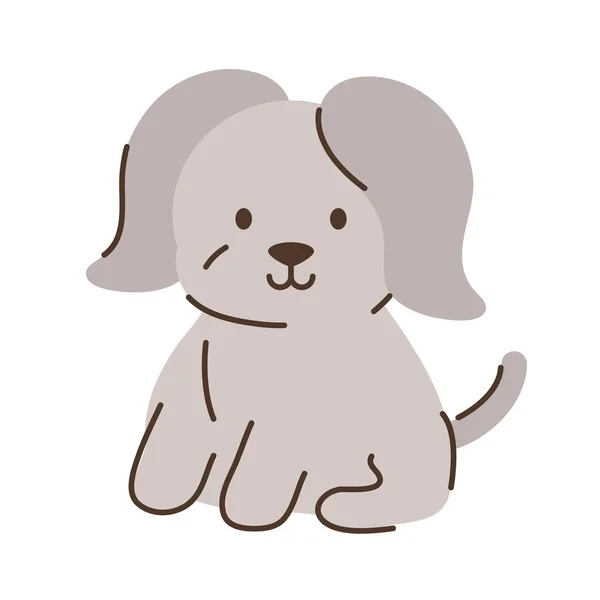 Šedý roztomilý pes roztomilý — Stockový vektor