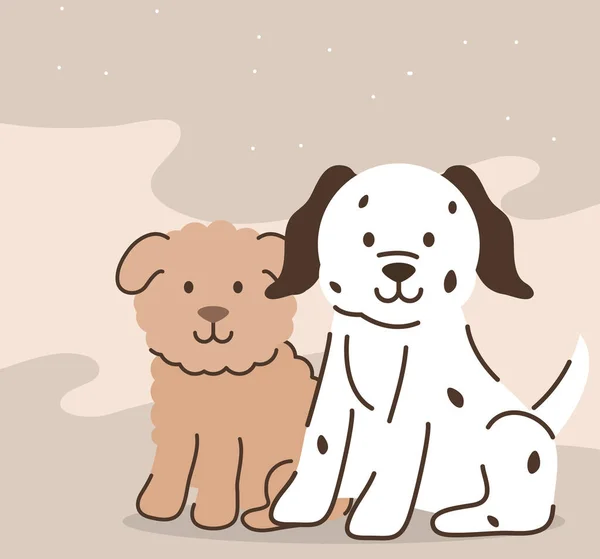 Κατοικίδια ζώα χαριτωμένα σκυλιά — Διανυσματικό Αρχείο
