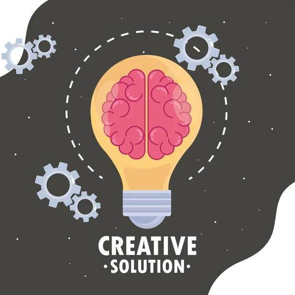 Solución creativa e innovación — Vector de stock
