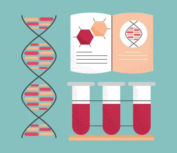 DNA chemia genetyczna — Wektor stockowy