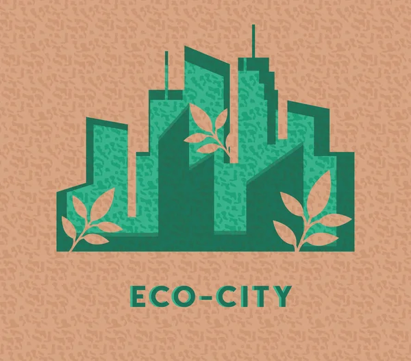 Eco city on cork — Stock Vector