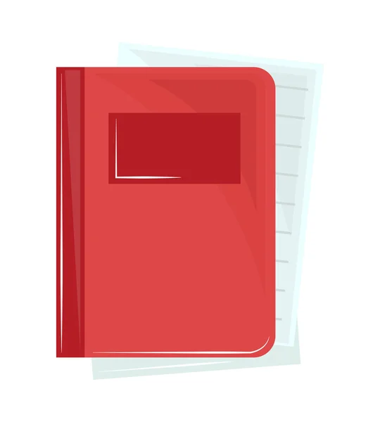 Fornecimento de caderno vermelho —  Vetores de Stock