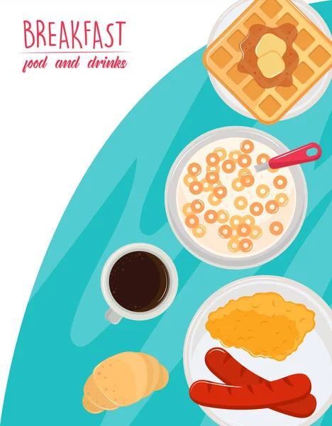 Сніданок смачна їжа — стоковий вектор