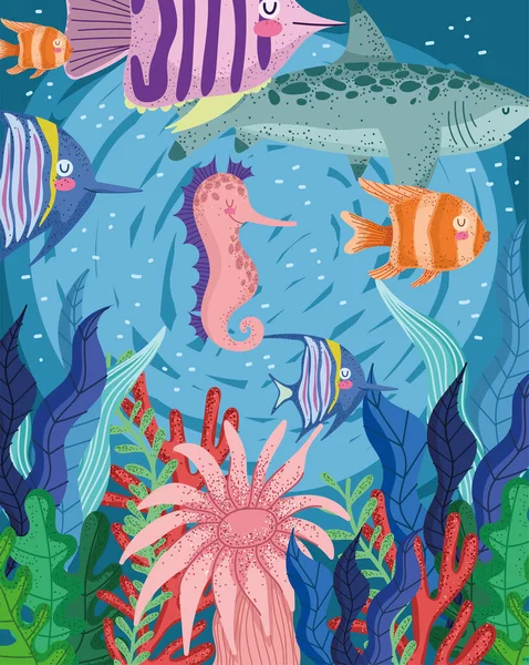 Sotto la vita di mare — Vettoriale Stock