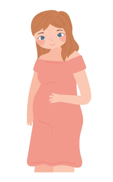 귀여운 임신한 여자 — 스톡 벡터