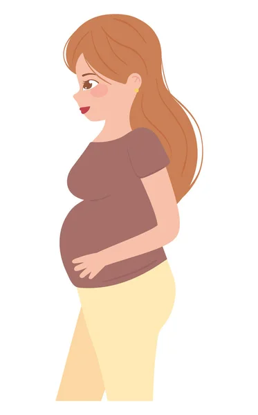 Femme mignonne enceinte — Image vectorielle