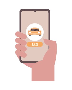 Mobil taksi uygulaması ile el.