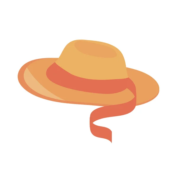 Chapeau féminin avec ruban — Image vectorielle
