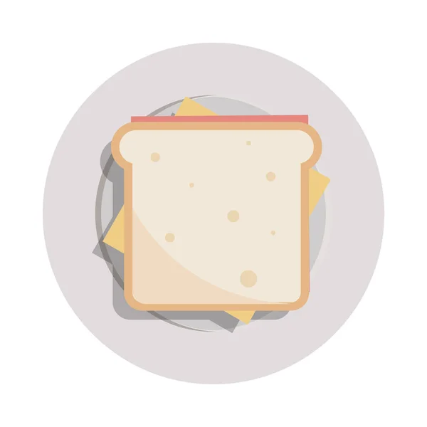 Сэндвич на блюде — стоковый вектор